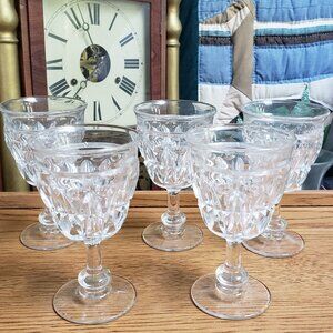 Set of 5 Vintage Chavalier Clear Cordial/Juice Glasses